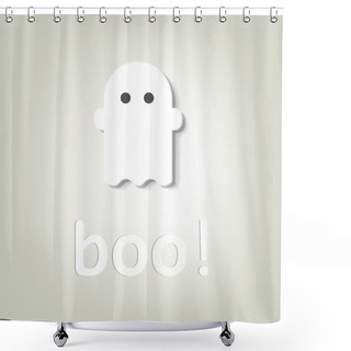 Personality  Creative Poster For Halloween. Little Ghost Shower Curtains