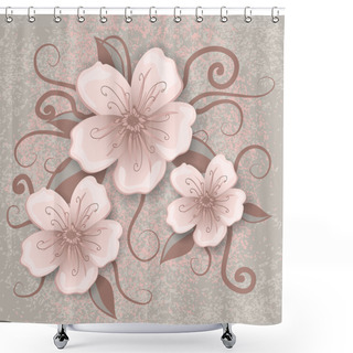Personality  Vector Background With Flowers. Shower Curtains