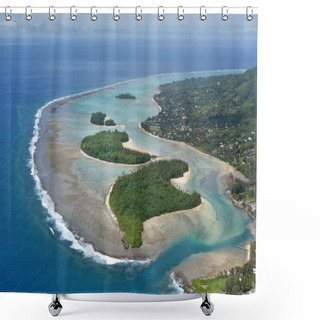 Personality  Aerial Landscape View Of Muri Lagoon In Rarotonga Cook Islands Shower Curtains