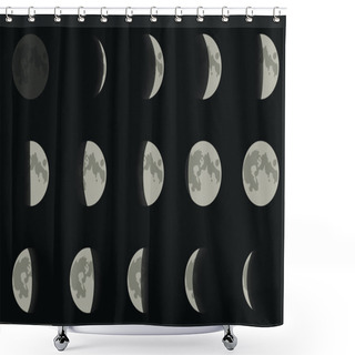 Personality  Moon Phase Shower Curtains