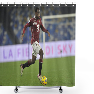 Personality  Wilfried Singo Player Of Torino, During The Match Of The Italian Serie A Football Championship Between Napoli Vs Torino 1-1, Match Played At The Diego Armando Maradona Stadium In Naples. Italy, December 23, 2020.  Shower Curtains
