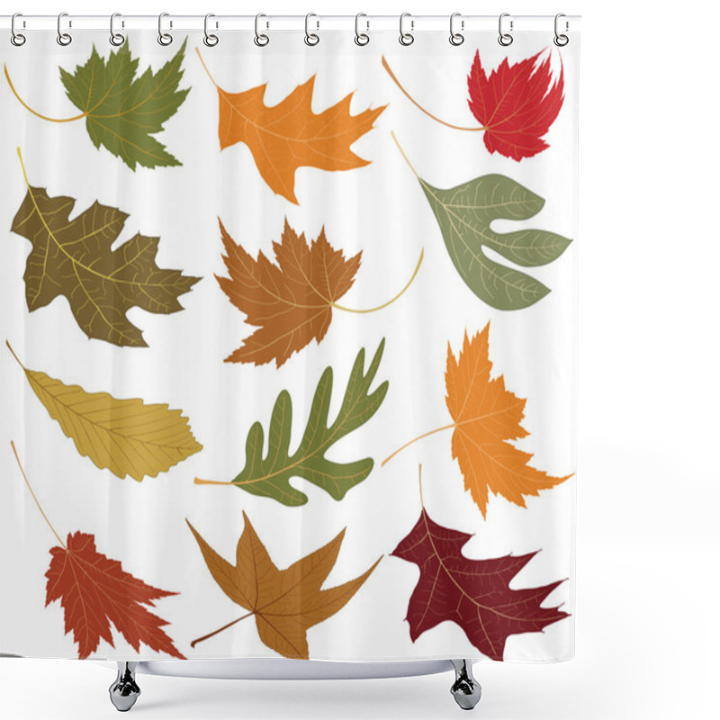 Personality  Wind Blown Fall Leaves Shower Curtains