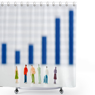 Personality  Selective Focus Of People Figures On White Surface With Infographics At Background, Concept Of Equality Shower Curtains