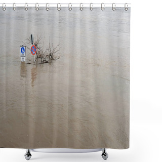 Personality  Extreme Weather - Flooded Pedestrian Zone In Cologne, Germany Shower Curtains