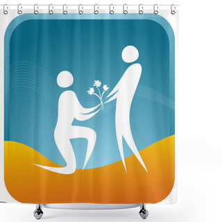 Personality  Proposing Love Shower Curtains