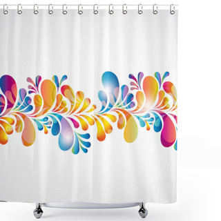 Personality  Abstract Background With Bright Teardrop-shaped Arches. Shower Curtains
