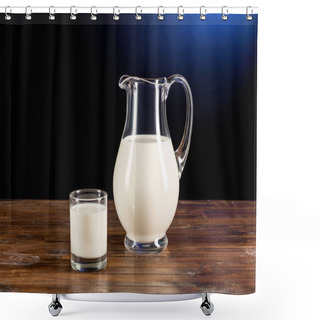 Personality  Fresh Milk In Glass And Jug  Shower Curtains