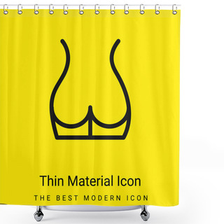 Personality  Back Part Of The Body Showing Butt Area Minimal Bright Yellow Material Icon Shower Curtains