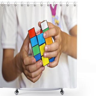 Personality  Rubik's Cube Shower Curtains