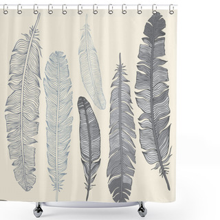 Personality  Feather Set Shower Curtains