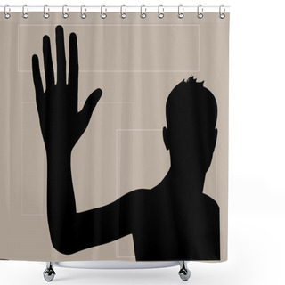 Personality  Waving Hand To Good Bye Shower Curtains