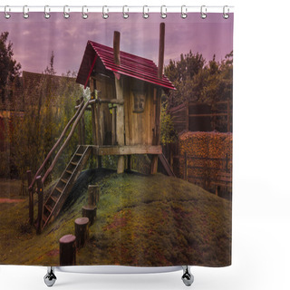 Personality  Spooky Childrens Wooden Playhouse Shower Curtains