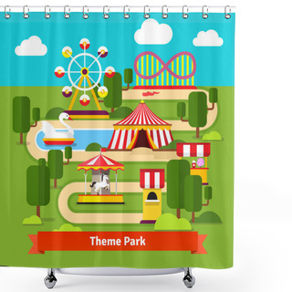 Personality  Amusement Park Map Shower Curtains
