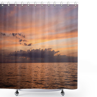 Personality  Landscape Of Cloudy Sky And Sea At Dawn  Shower Curtains