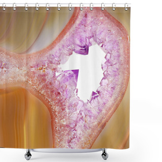 Personality  Crystals Of Amethyst In Agate Shower Curtains