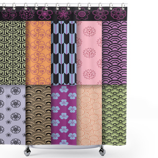 Personality  Asian Patterns, Vector Shower Curtains