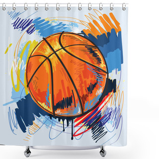 Personality  Vector Basketball Shower Curtains
