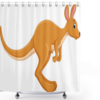 Personality  Cute Kangaroo Cartoon Jumping Shower Curtains