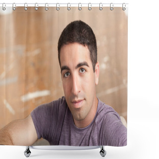 Personality  Head Shot Of Serious Guy Shower Curtains