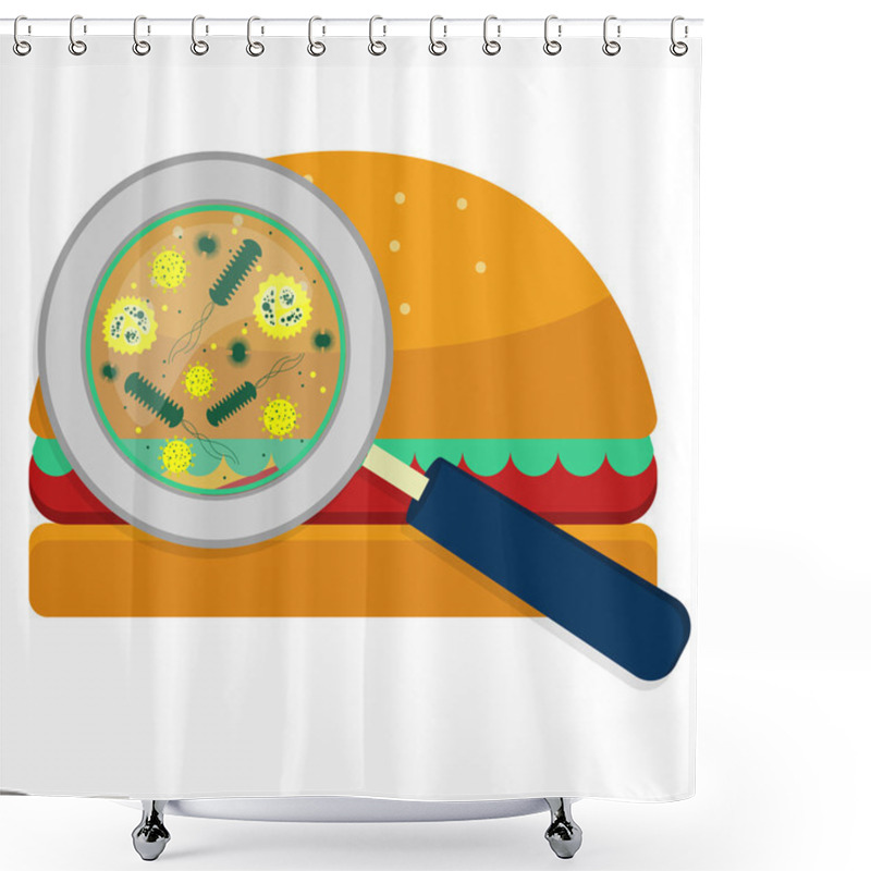 Personality  Hamburguer With Bacteria Shower Curtains