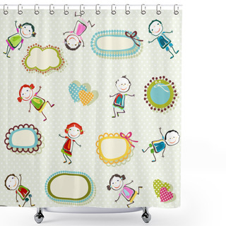 Personality  Happy Children Background Shower Curtains