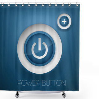 Personality  Vector Power Button. Vector Illustration  Shower Curtains