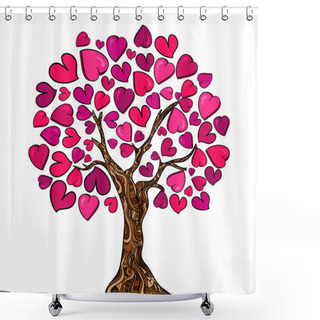 Personality  Love Concept Tree Card Shower Curtains