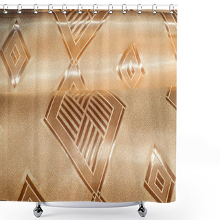 Personality  Beige Silk Fabric Texture With Diamond Pattern. The Background - The Checked Paper Shower Curtains