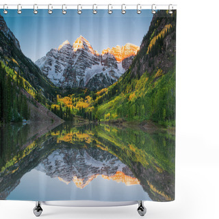 Personality  Maroon Bells Lake Shower Curtains