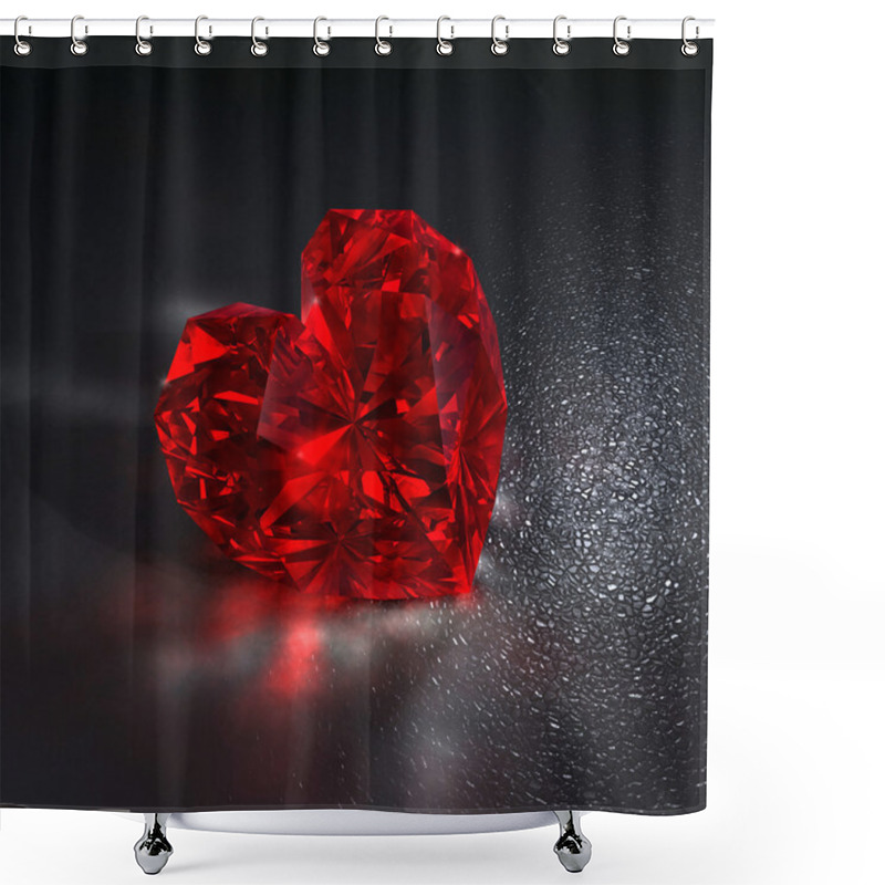 Personality  ruby heart shower curtains