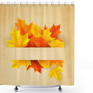 Personality  Colorful Autumn Leaves On A Old Paper Shower Curtains
