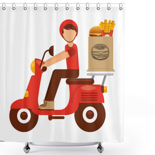 Personality  Food Delivery Shower Curtains