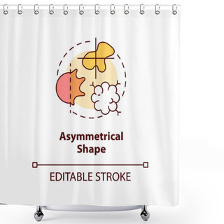 Personality  Asymmetrical Shape Concept Icon. Warning Sign. ABCDEs Of Melanoma. Abnormal Moles Idea Thin Line Illustration. Vector Isolated Outline RGB Color Drawing. Editable Stroke Shower Curtains