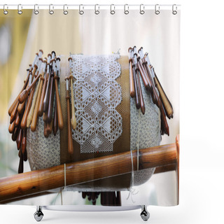 Personality  Bobbin Lace Equipment Shower Curtains