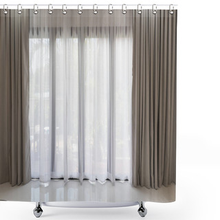 Personality  Beautiful Modern Grey And White Curtains In Living Room Shower Curtains