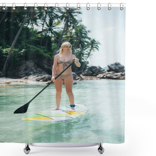 Personality  Sportswoman Shower Curtains