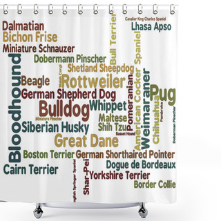 Personality  Dog Breed Word Cloud Shower Curtains