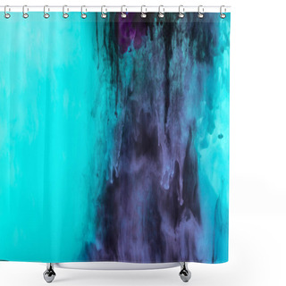 Personality  Creative Texture With Turquoise And Purple Splashes Of Paint Shower Curtains