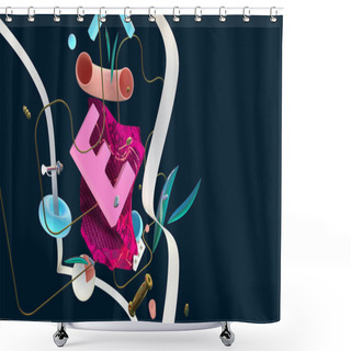 Personality  Abstract Colorful Composition Shower Curtains