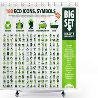 Personality  Big Set Of 180 Eco Icons Shower Curtains
