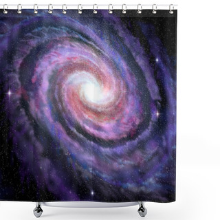 Personality  Spiral Galaxy In Deep Spcae, 3D Illustration Shower Curtains
