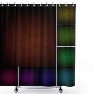Personality  Dark Maple Seamless Pattern, Set Of Eight Colors Shower Curtains