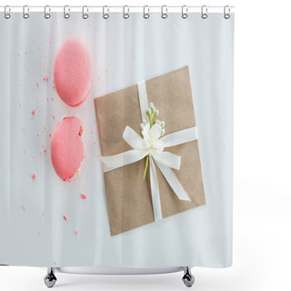 Personality  Kraft Envelope And Macarons   Shower Curtains