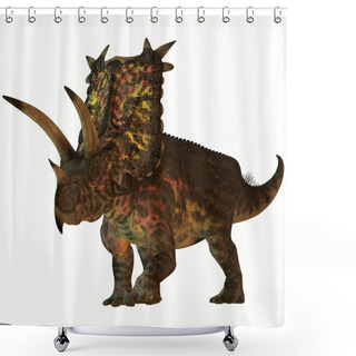 Personality  Pentaceratops On White Shower Curtains
