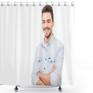 Personality  Handsome And Cheerful Young Man Shower Curtains
