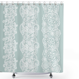 Personality  Lacy Vintage Trim Shower Curtains