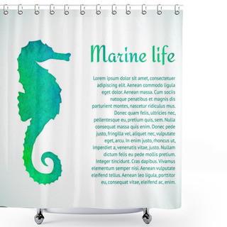 Personality  Watercolor Sea Horse Shower Curtains