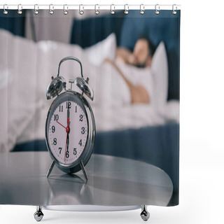 Personality  Alarm Clock In Bedroom  Shower Curtains