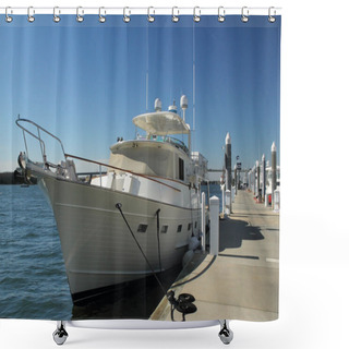 Personality  White Yacht Shower Curtains