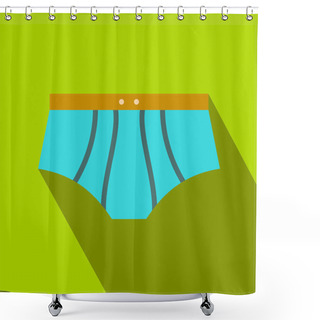 Personality  Men Swimming Trunks Flat Icon Shower Curtains